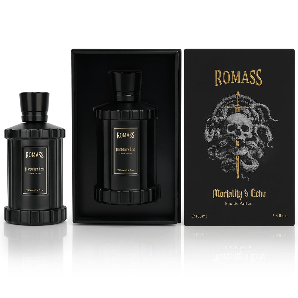 ROMASS bottle on an evening vanity presenting gift-ready, sophisticated styling