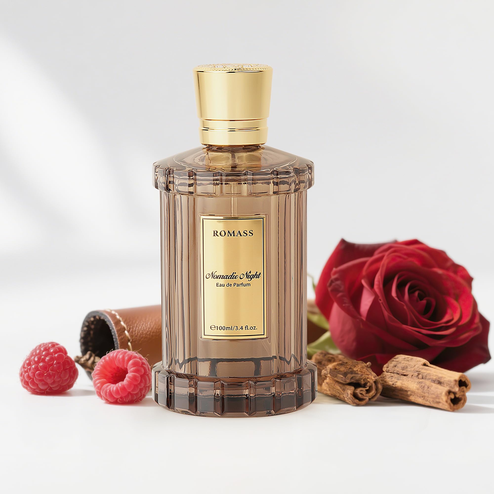 ROMASS front bottle view showing elegant design and gifting appeal