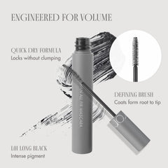 rom&nd Han All Fix Mascara before and after on lashes demonstrating visible length and curl hold