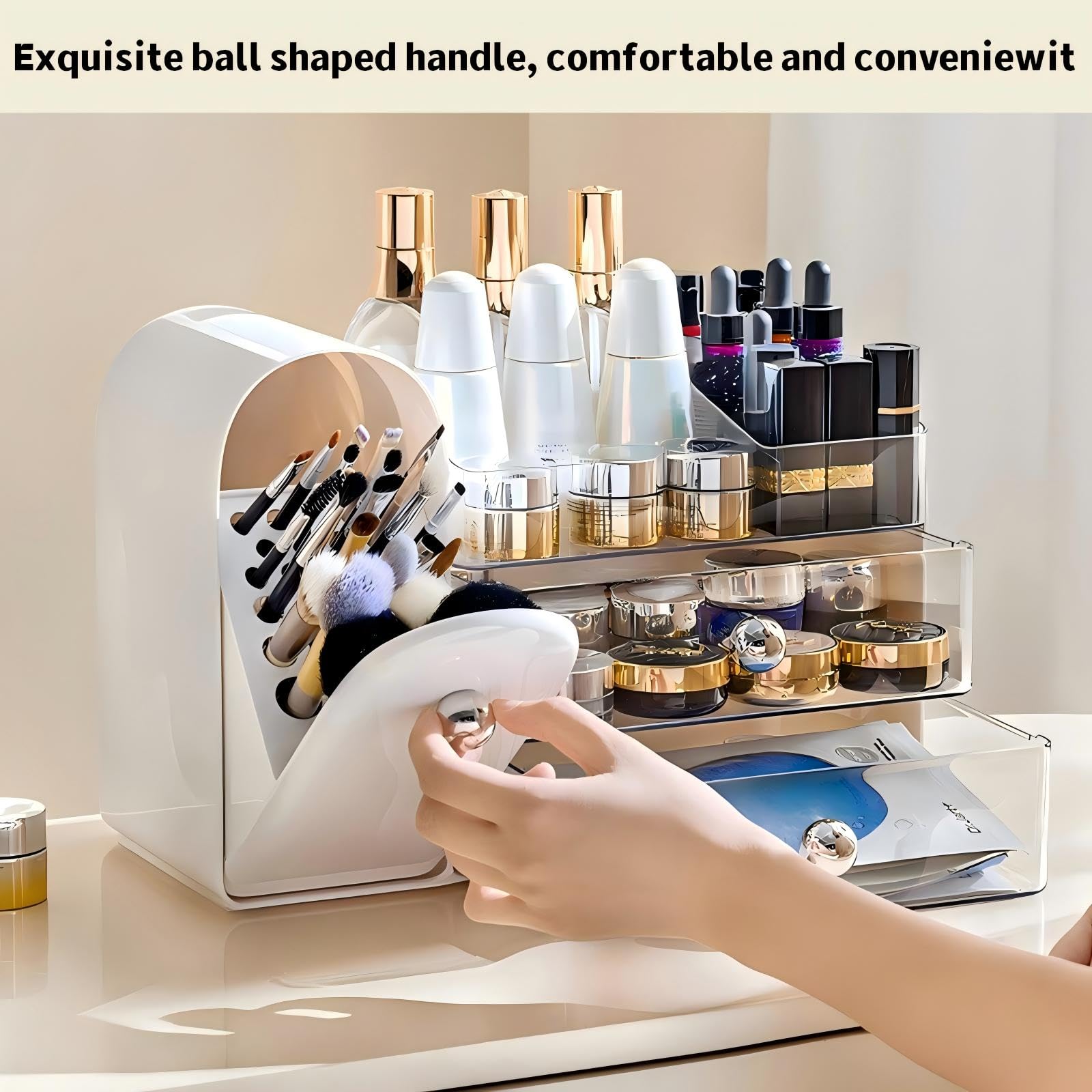 RONGZHIERK brush holder closed lid detail keeping brushes dust-free benefit