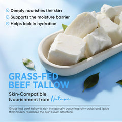 RONKIE ingredient display with beef tallow and copper peptide to show nourishing actives