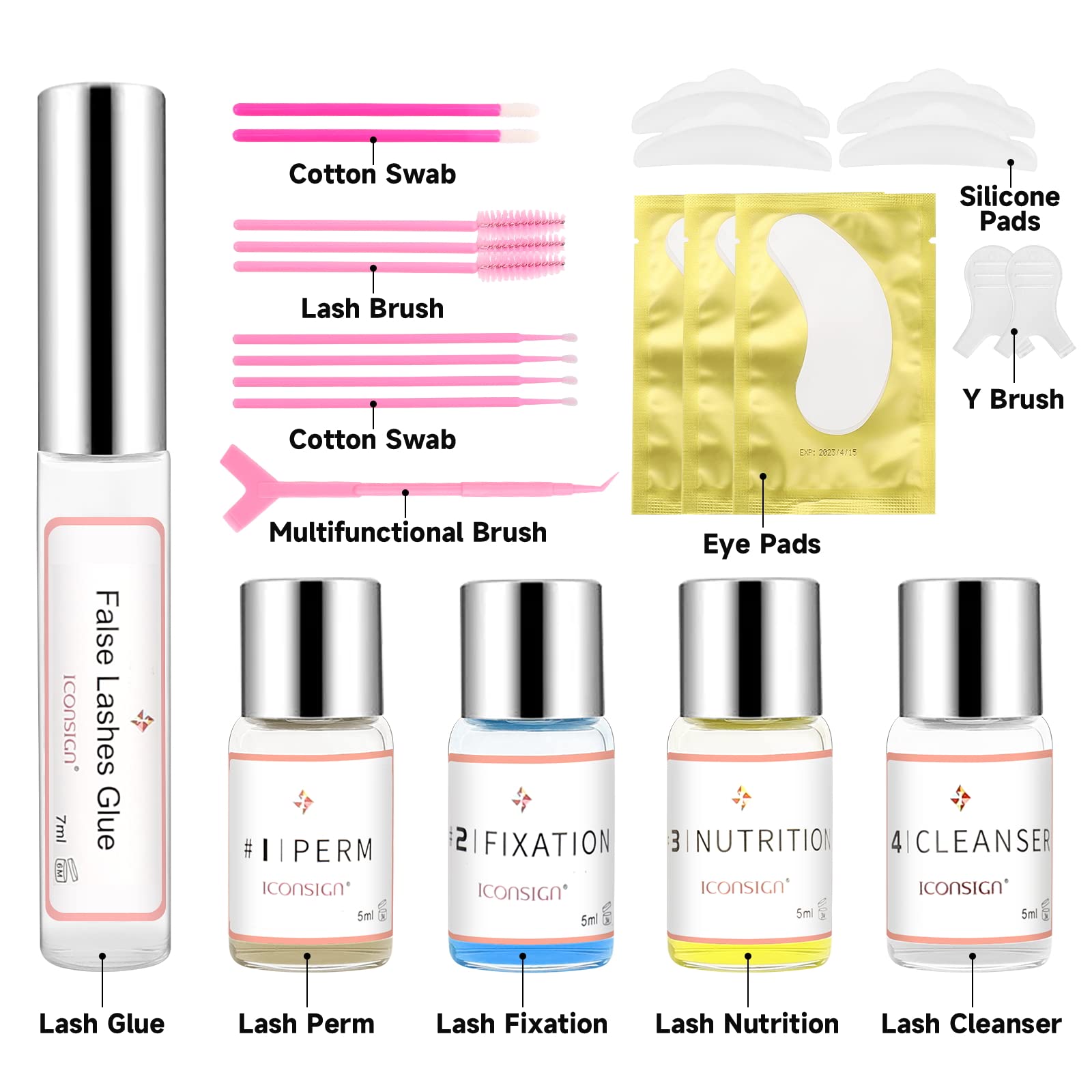 RONKIE perm solution and neutralizer bottles for consistent lifting performance
