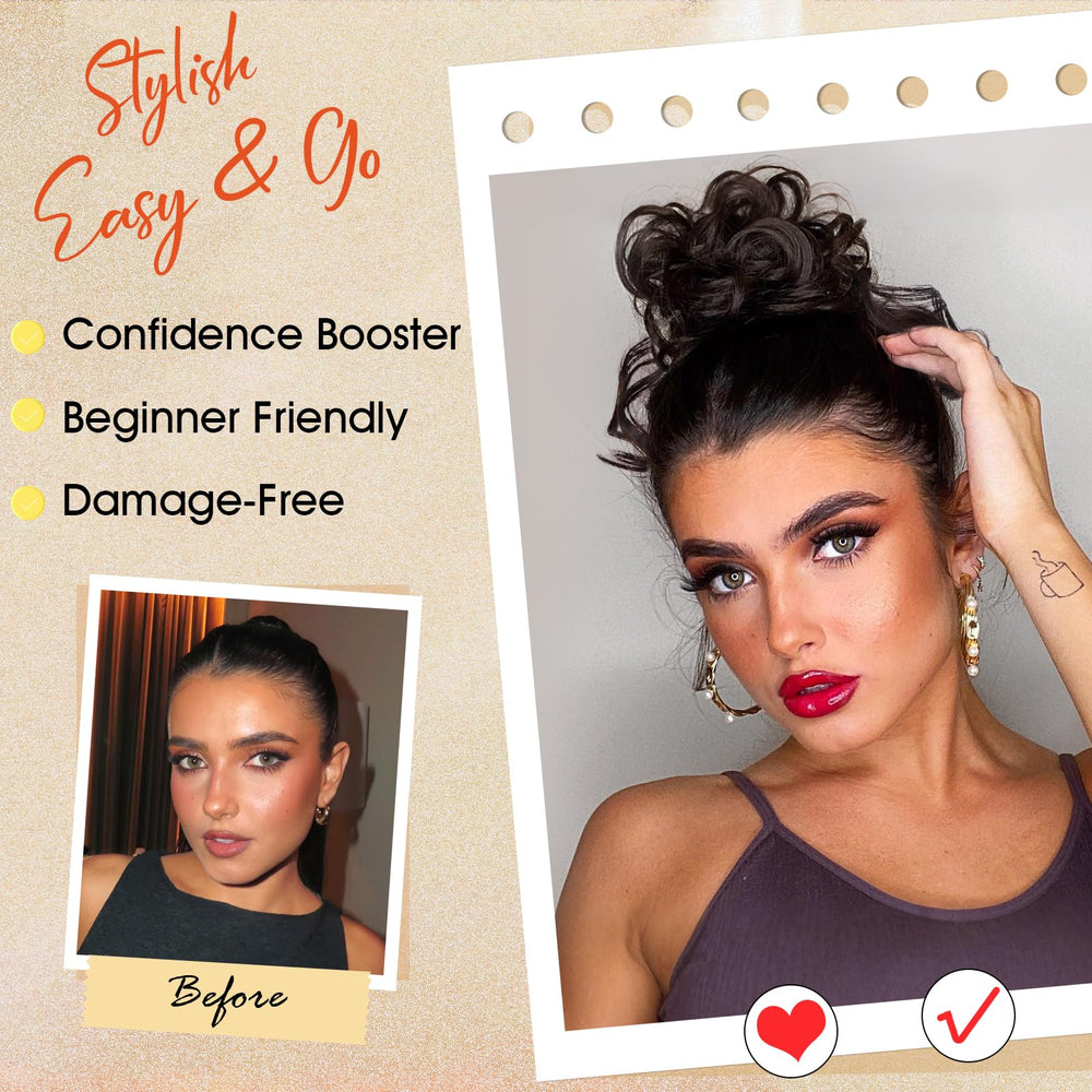 RONTAYA half bun detail highlighting curl pattern and seamless blend