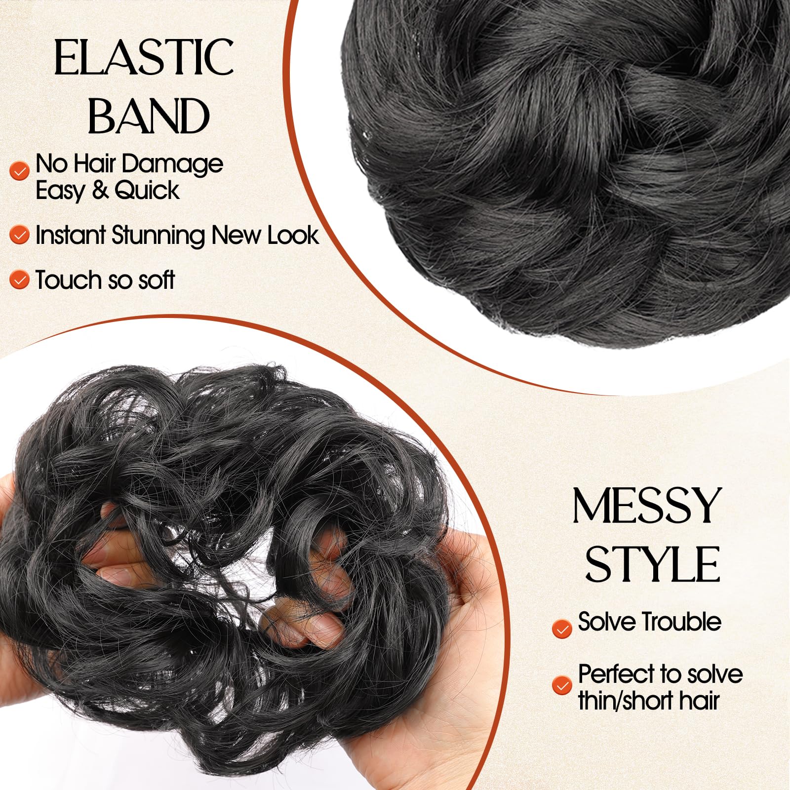 RONTAYA layered two pieces creating full voluminous bun for long-lasting hold