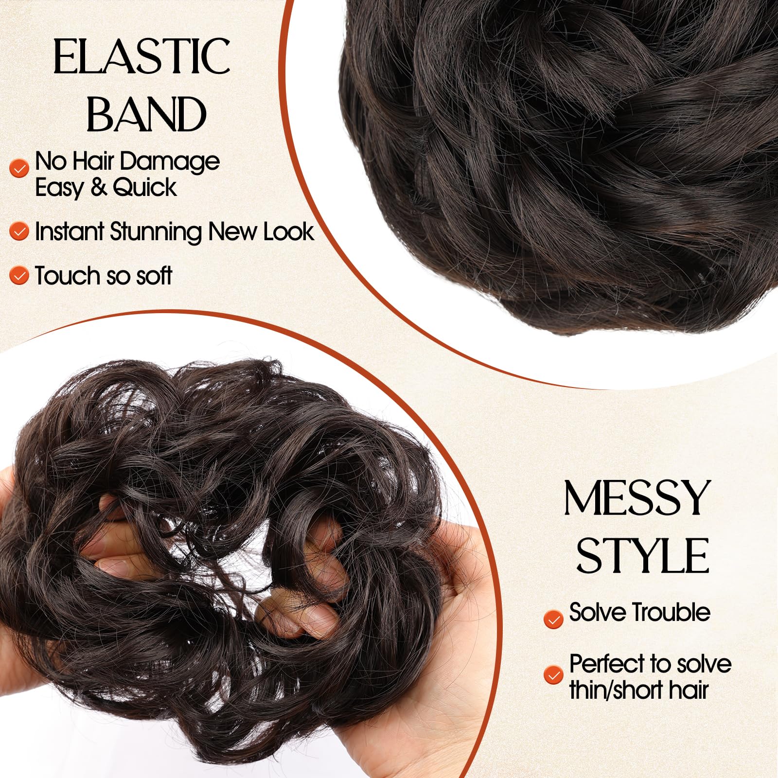 RONTAYA styling step wrapping bun around ponytail for effortless updo