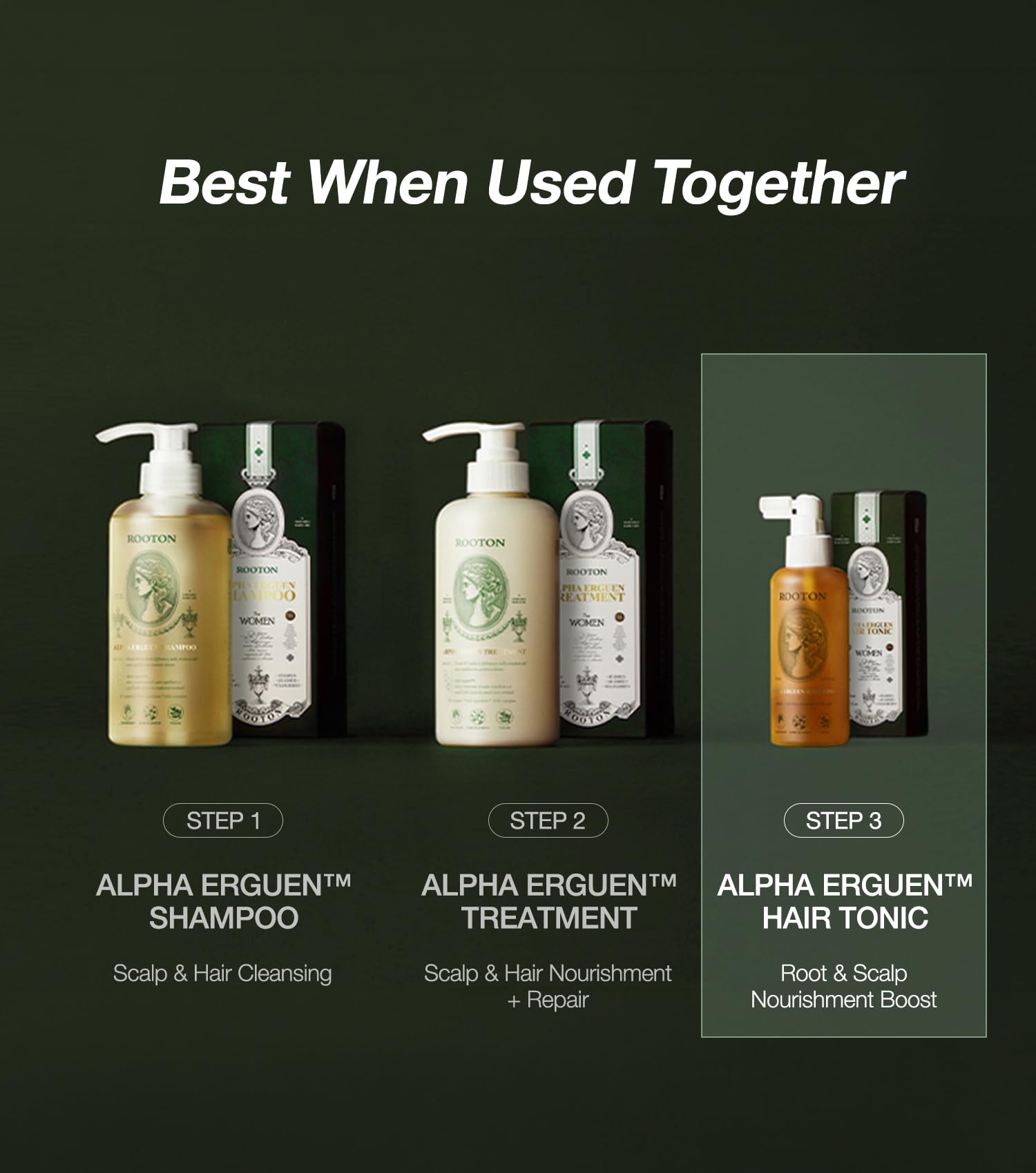 ROOTON bottle on bathroom shelf in daily routine, highlighting convenience