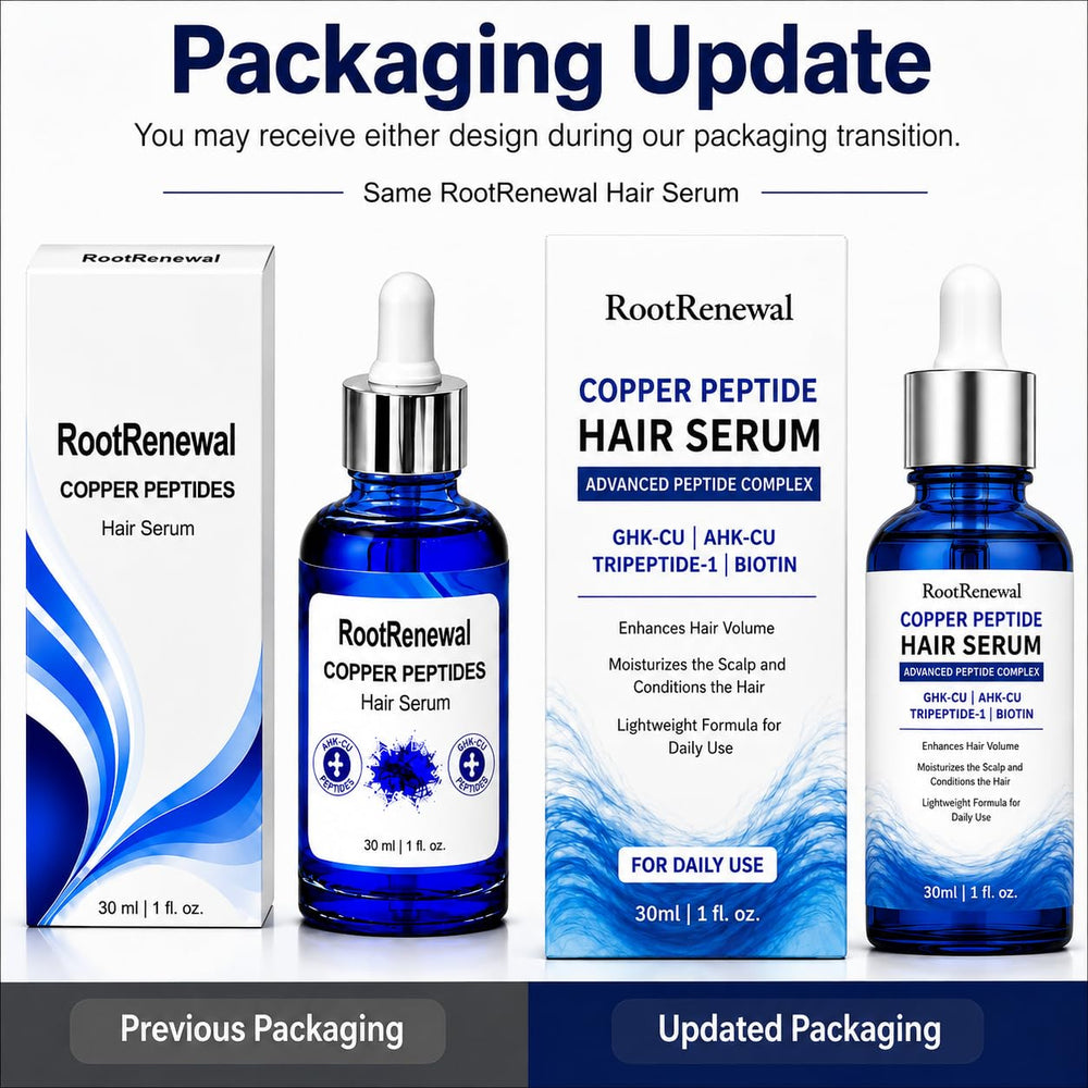 RootRenewal serum on bathroom vanity in lifestyle scene, daily-routine benefit