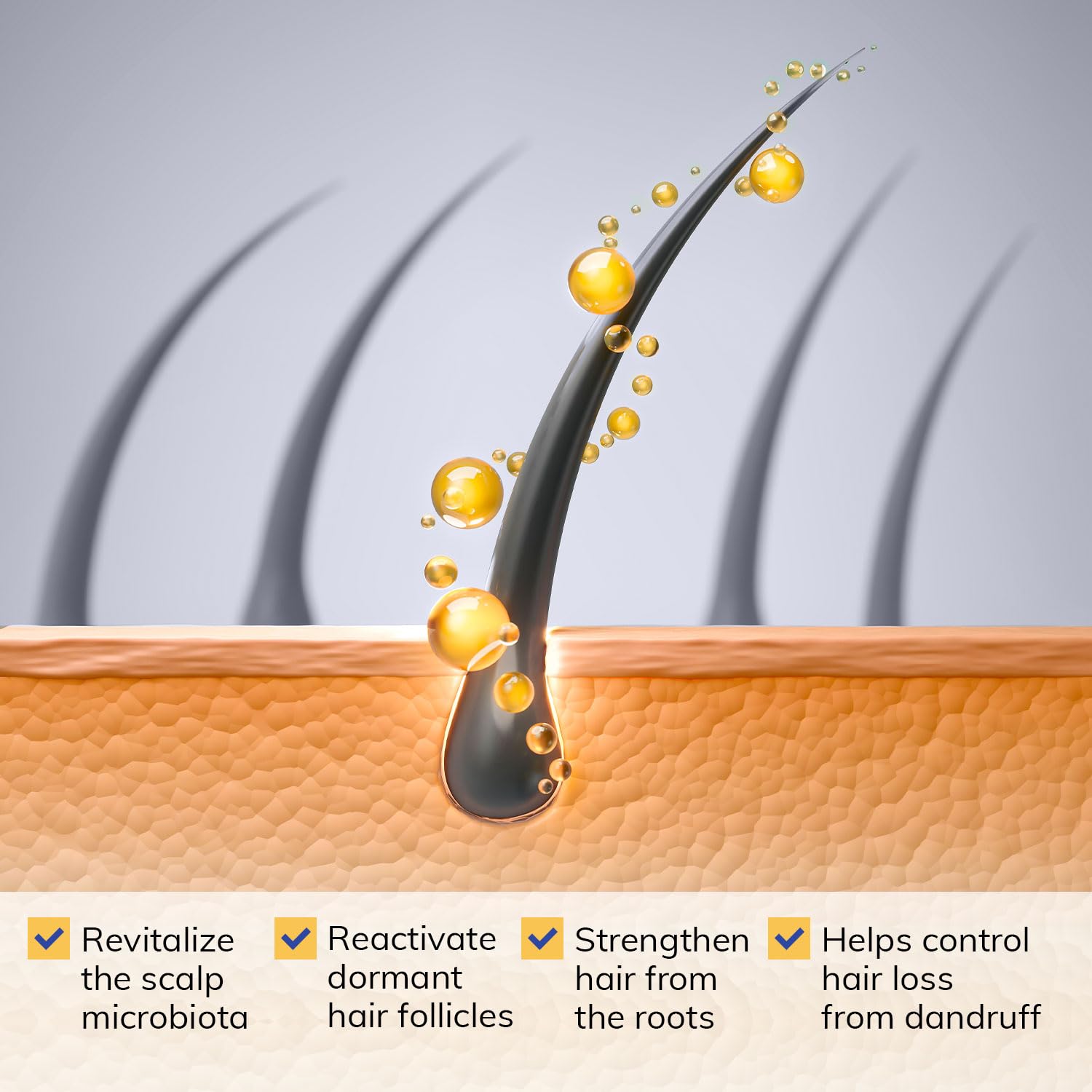 RootStim shampoo in hand use showing easy application and cooling relief
