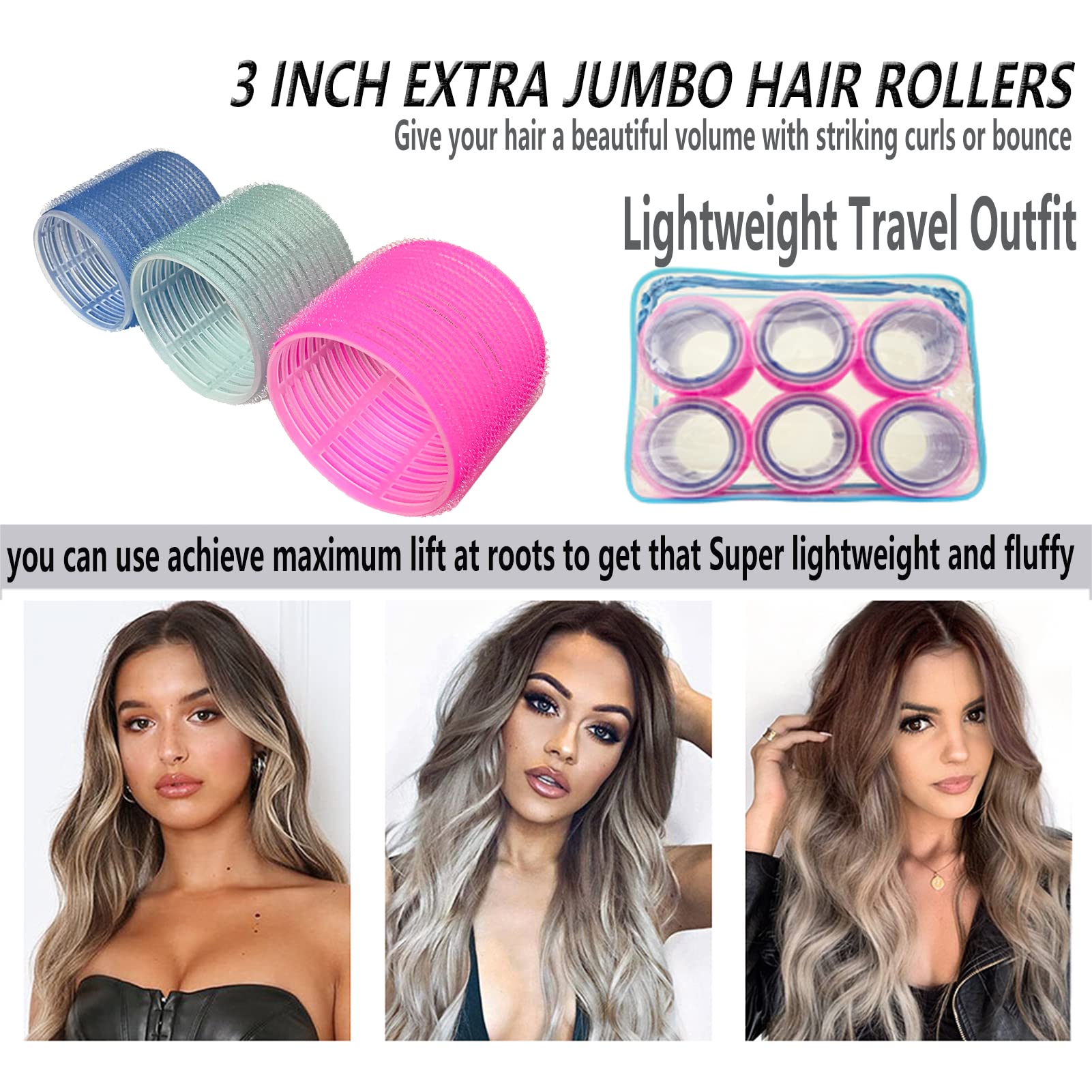 ROPİKIS rollers in use on long hair creating voluminous waves and salon lift