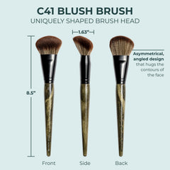 Rose and Ben Beauty C41 bristle texture close-up showing soft vegan fibers for gentle blending