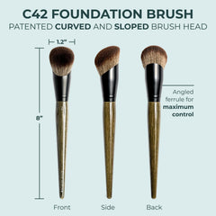 Rose and Ben C42 fiber closeup showing dense synthetic bristles for smooth finish