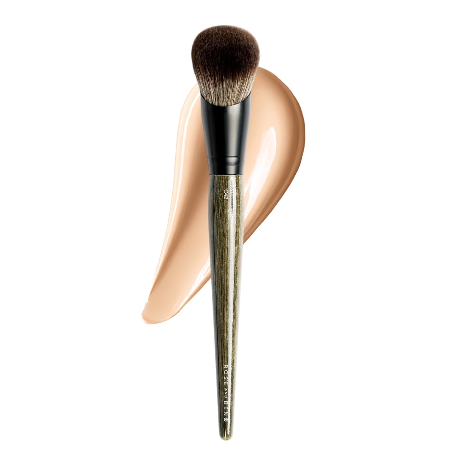 Rose and Ben C42 front view showing sleek handle and angled brush head for precision