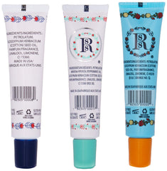 ROSEBUD SALVE three 0.5 oz tubes held in hand demonstrating size and everyday convenience