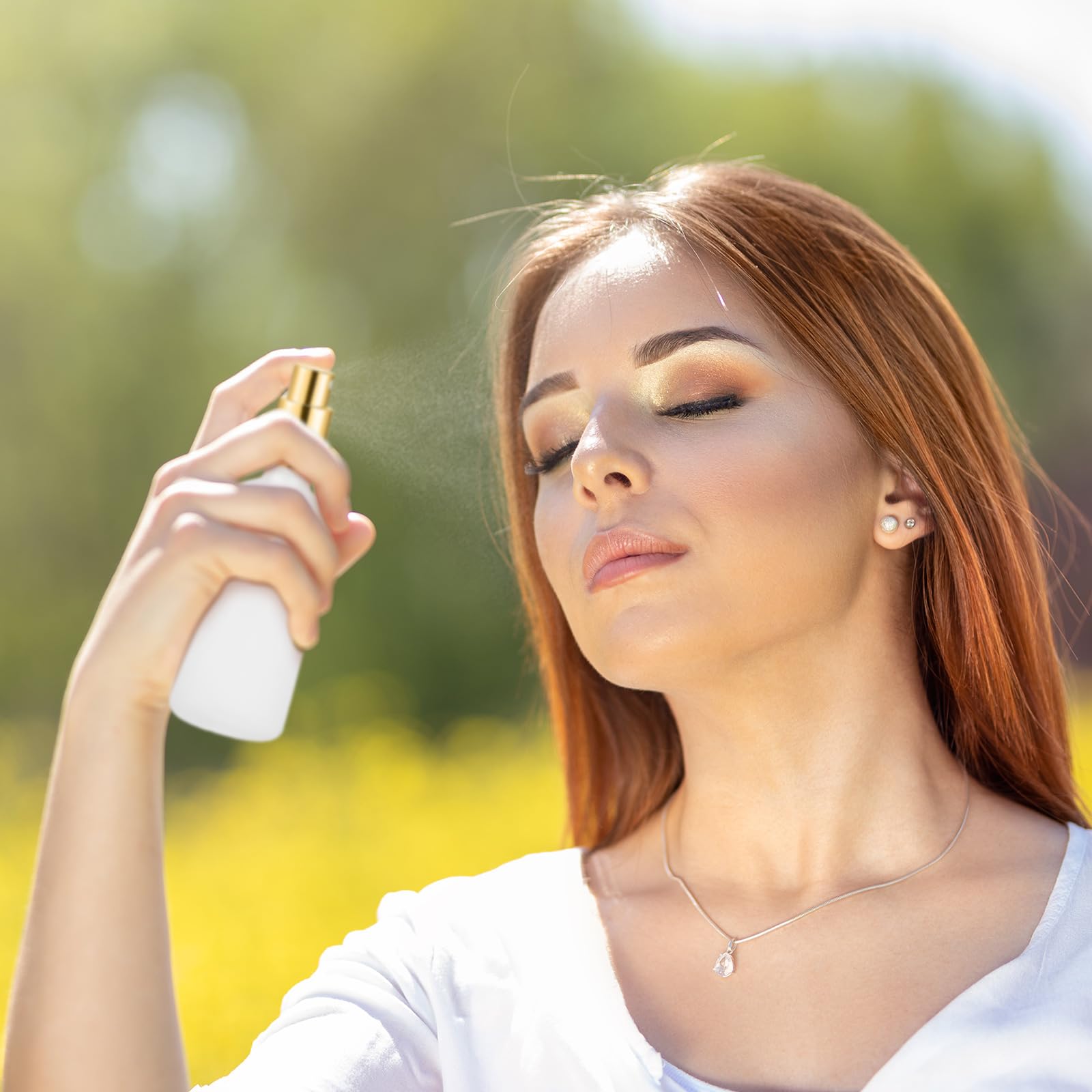 Roshtia bottle in hand showing compact travel-friendly scale