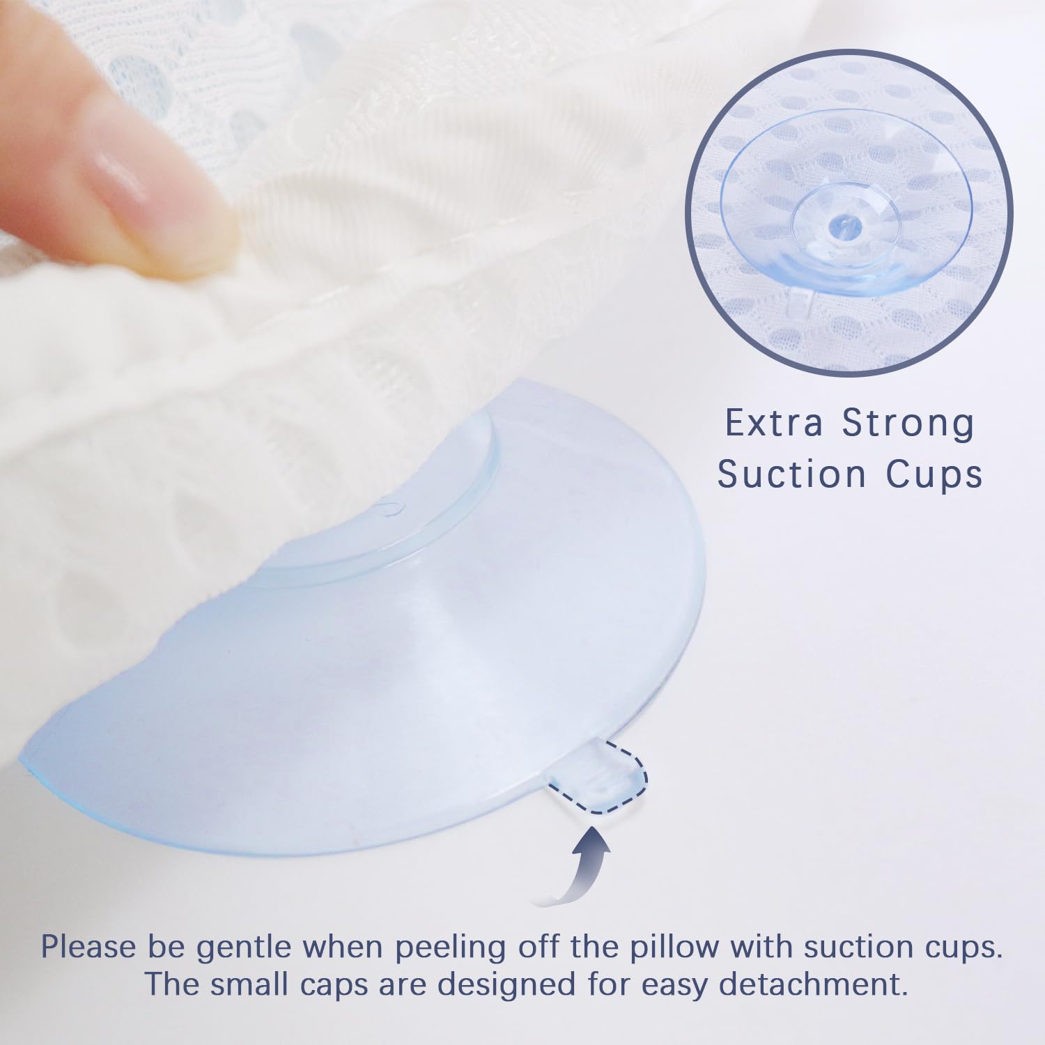 Roslim suction cups detail demonstrating secure attachment and non-slip hold