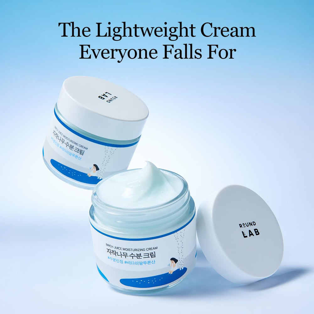 ROUND LAB close-up of moisture capsules releasing hydration on skin
