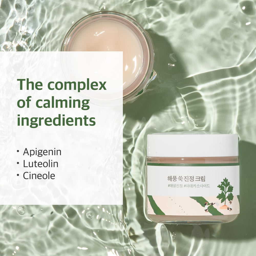 ROUND LAB cream on hand demonstrating quick absorption and hydration