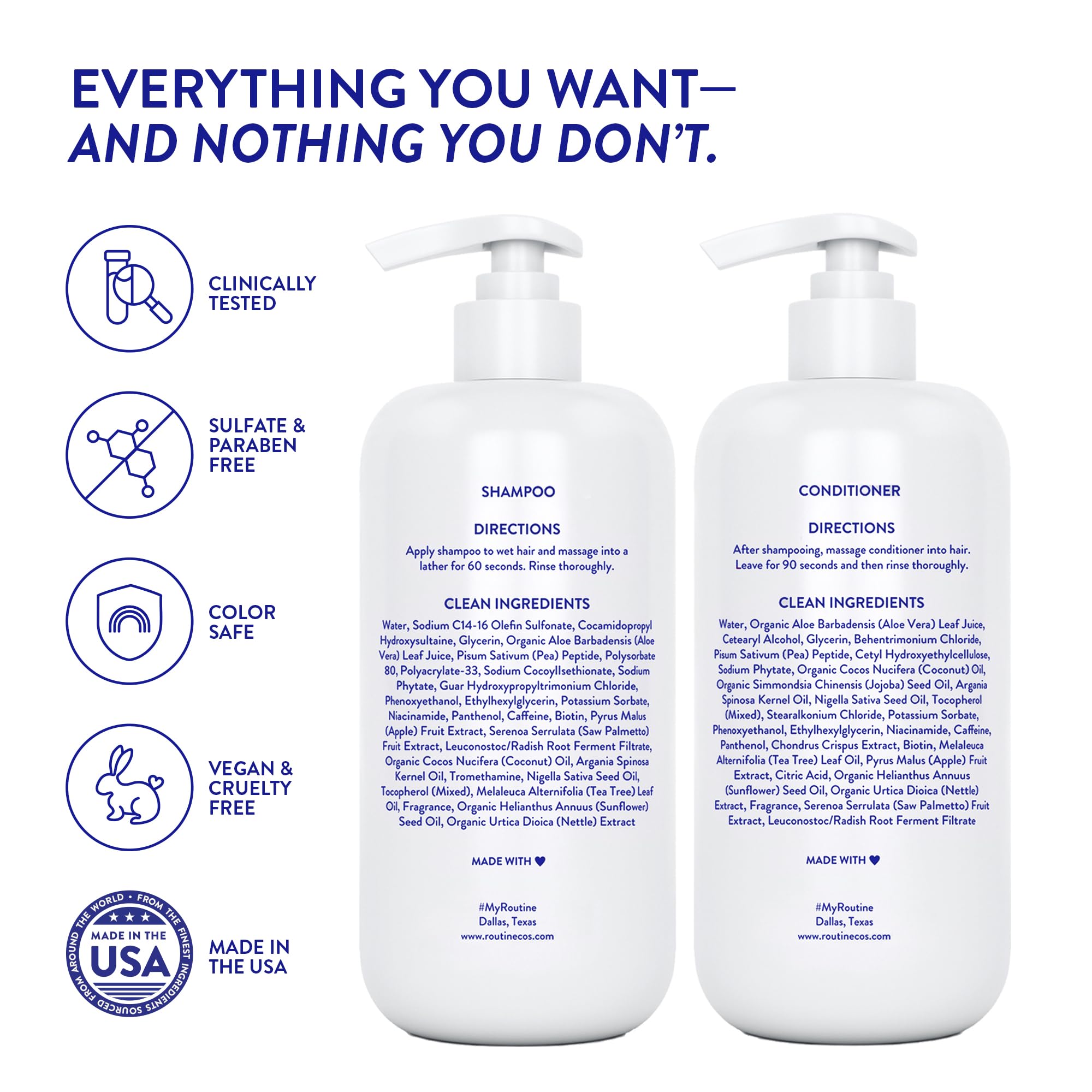 Routine Wellness model with voluminous hair after use, visible body and movement