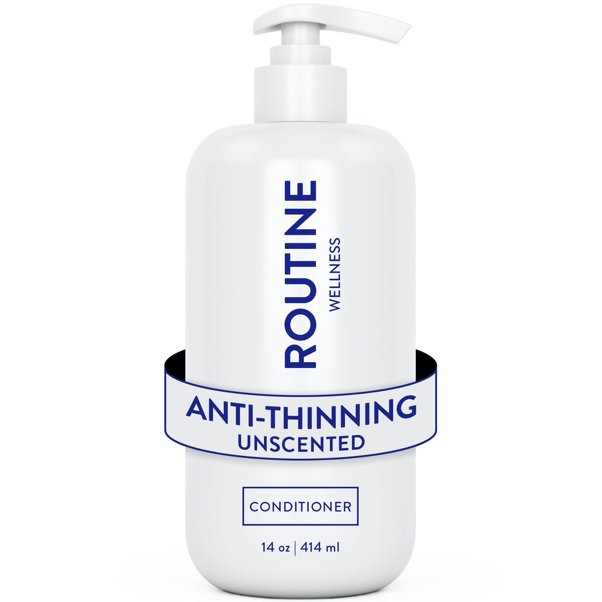 Routine Wellness front bottle showing unscented conditioner and label benefit