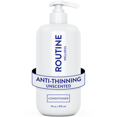 Routine Wellness front bottle showing unscented conditioner and label benefit