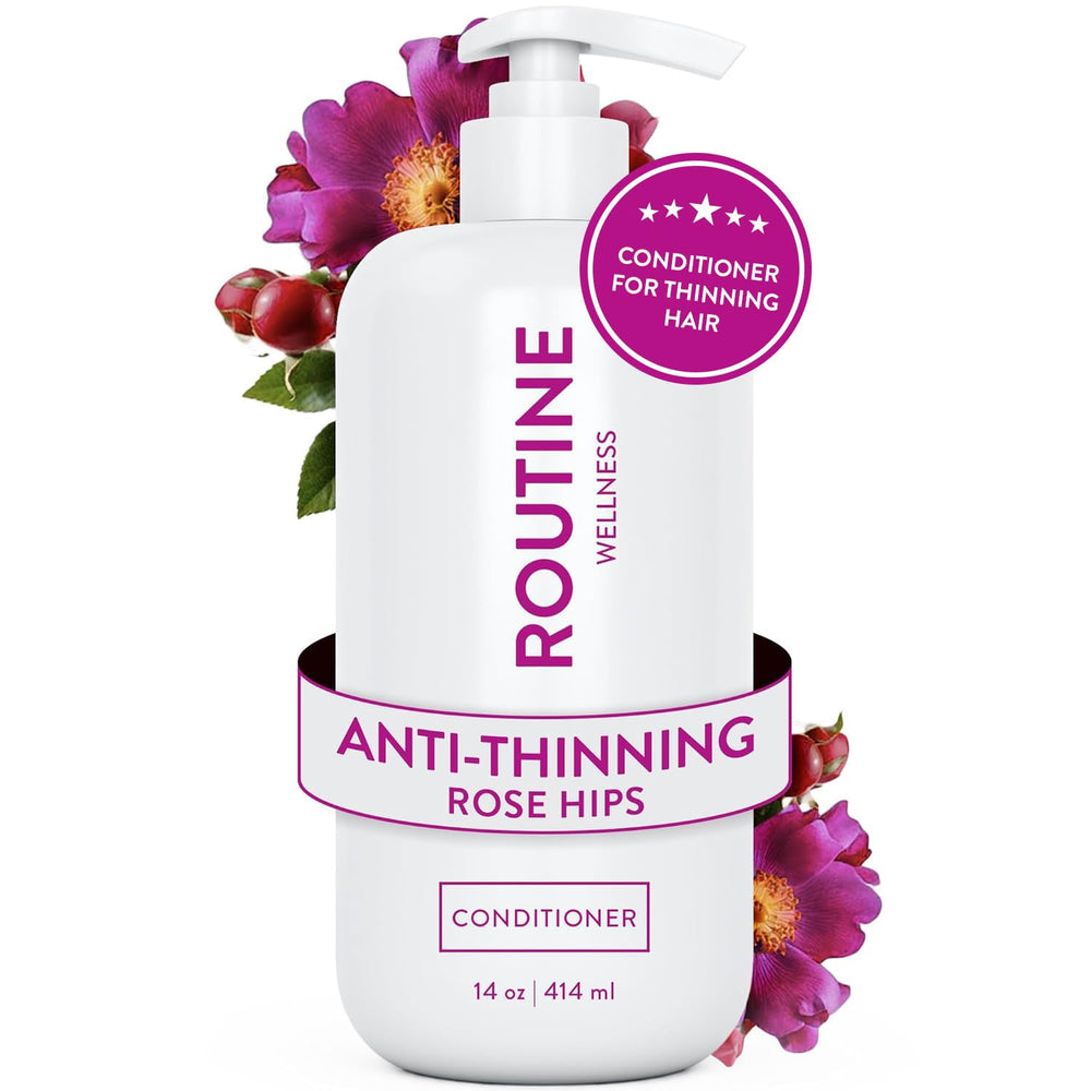 Routine Wellness front label showing rose hips and product name for clear identification and appeal