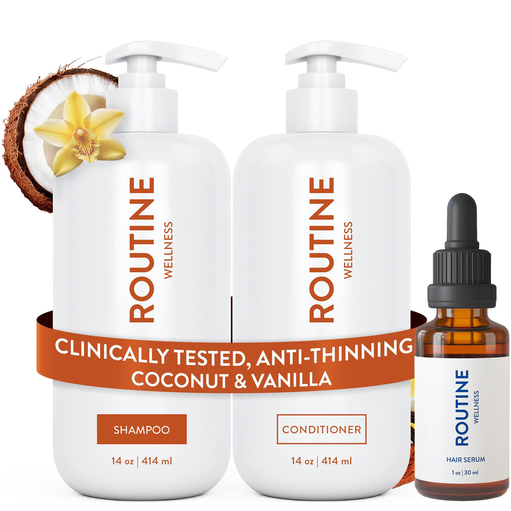 Routine Wellness front packaging showing coconut and vanilla scent benefits