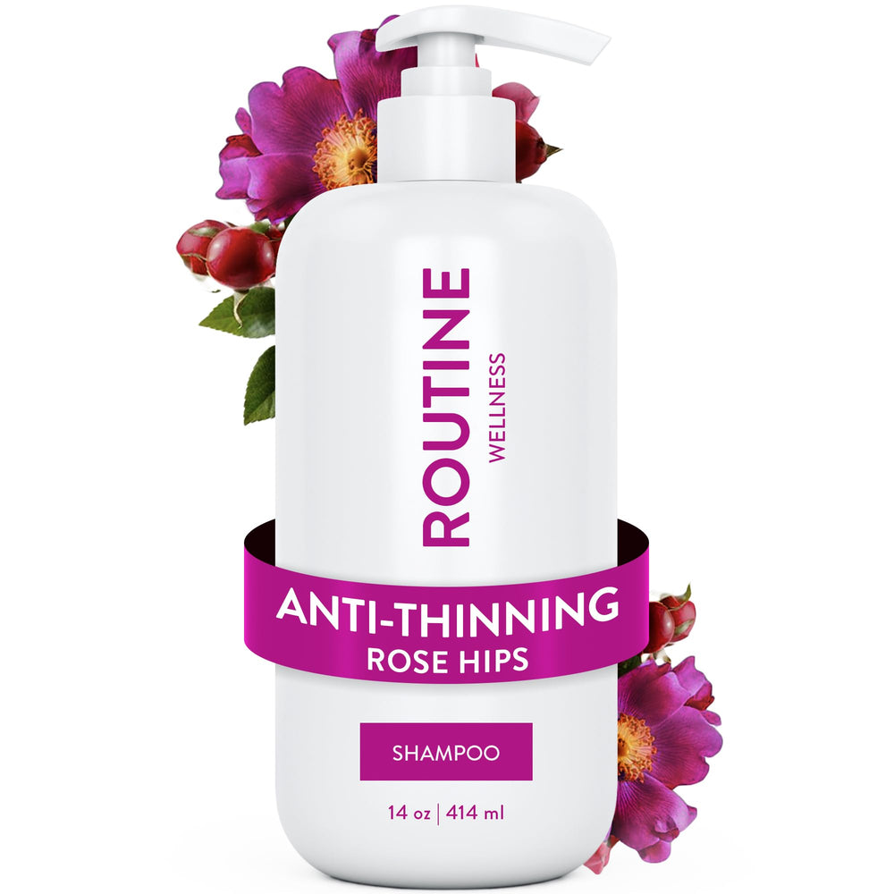 Routine Wellness bottle front view showing label and volumizing benefit