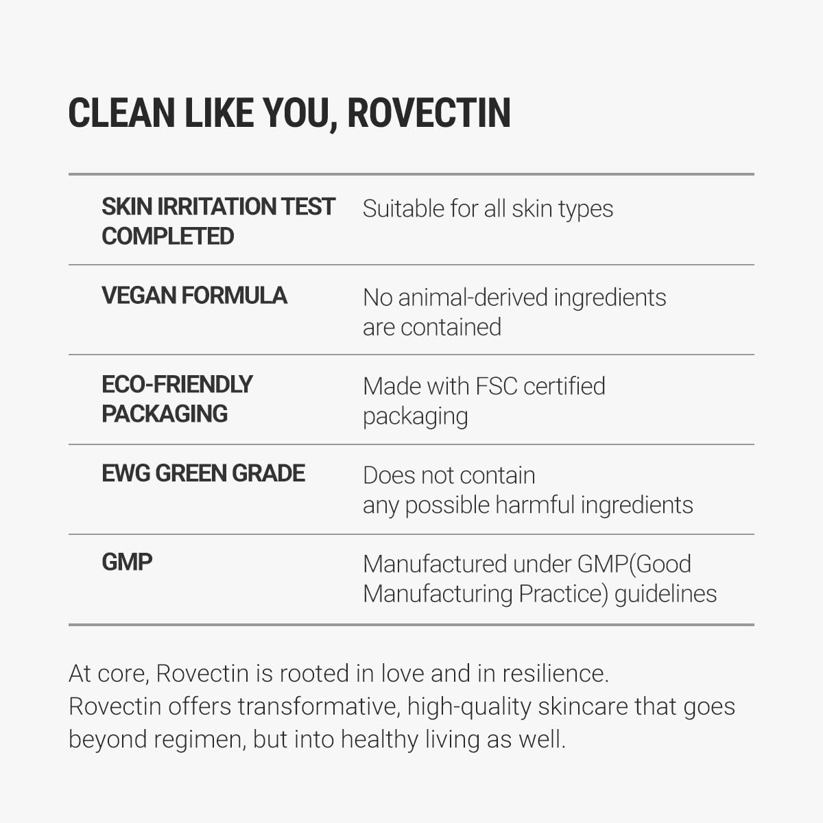 ROVECTIN applied to cheek showing calmer, balanced skin appearance