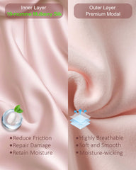 ROYBENS close-up of mulberry silk lining protecting hair moisture