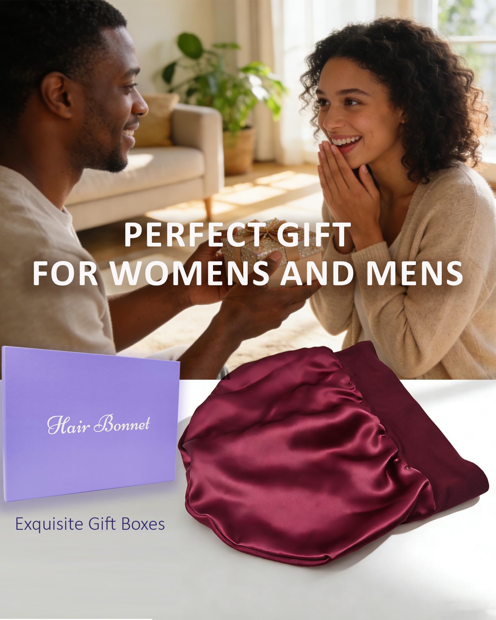 ROYBENS bonnet displayed on pillow in bedroom promoting restful protection