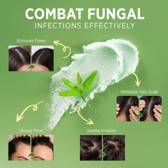 Roycederm before and after scalp comparison illustrating reduced flakes and buildup