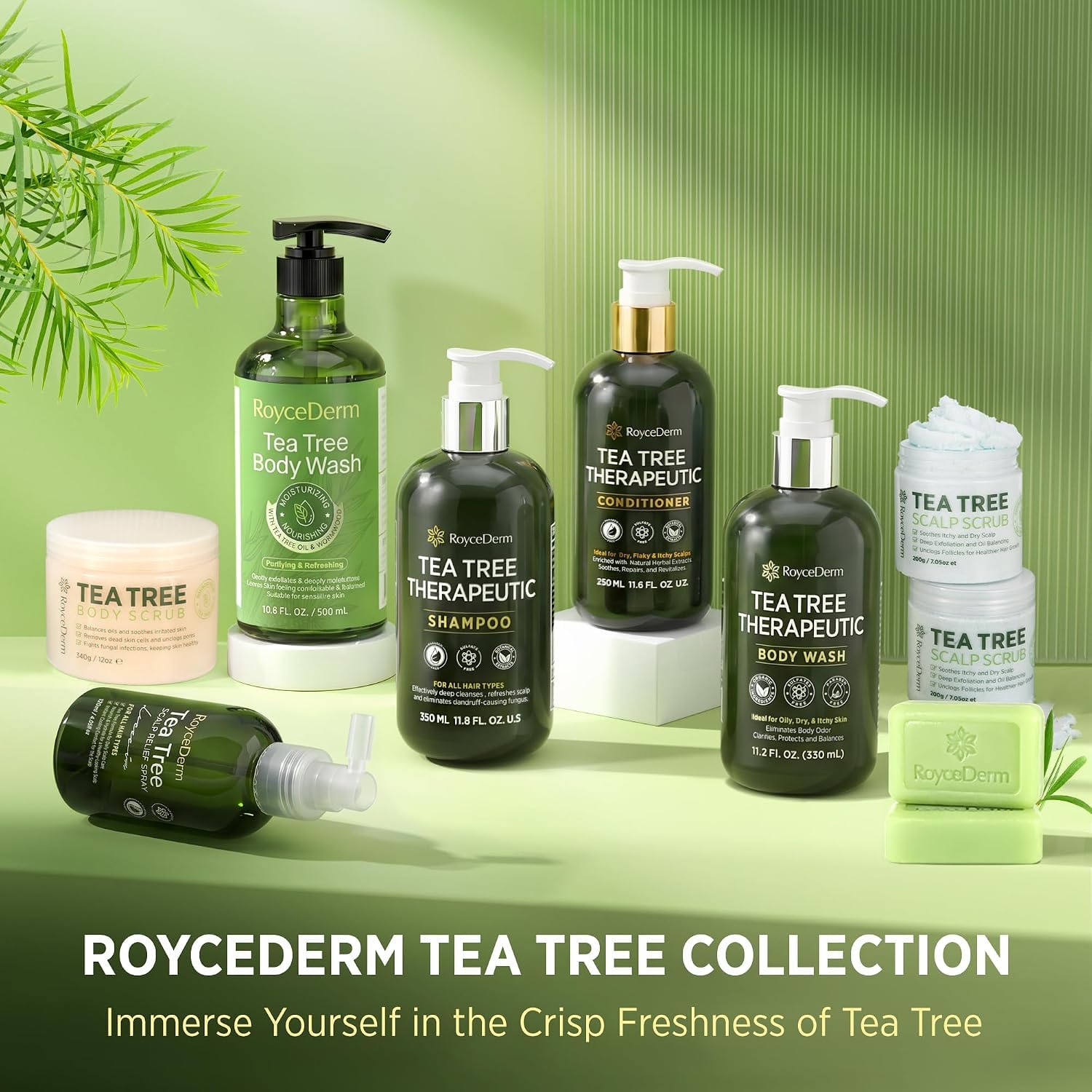 Roycederm wormwood and tea tree botanicals highlighting natural scent benefit