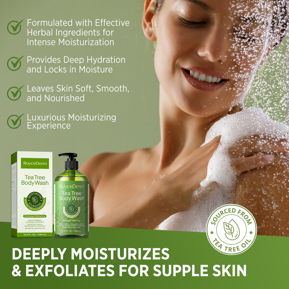 Roycederm bottle label with ingredient highlights for informed buyer decisions