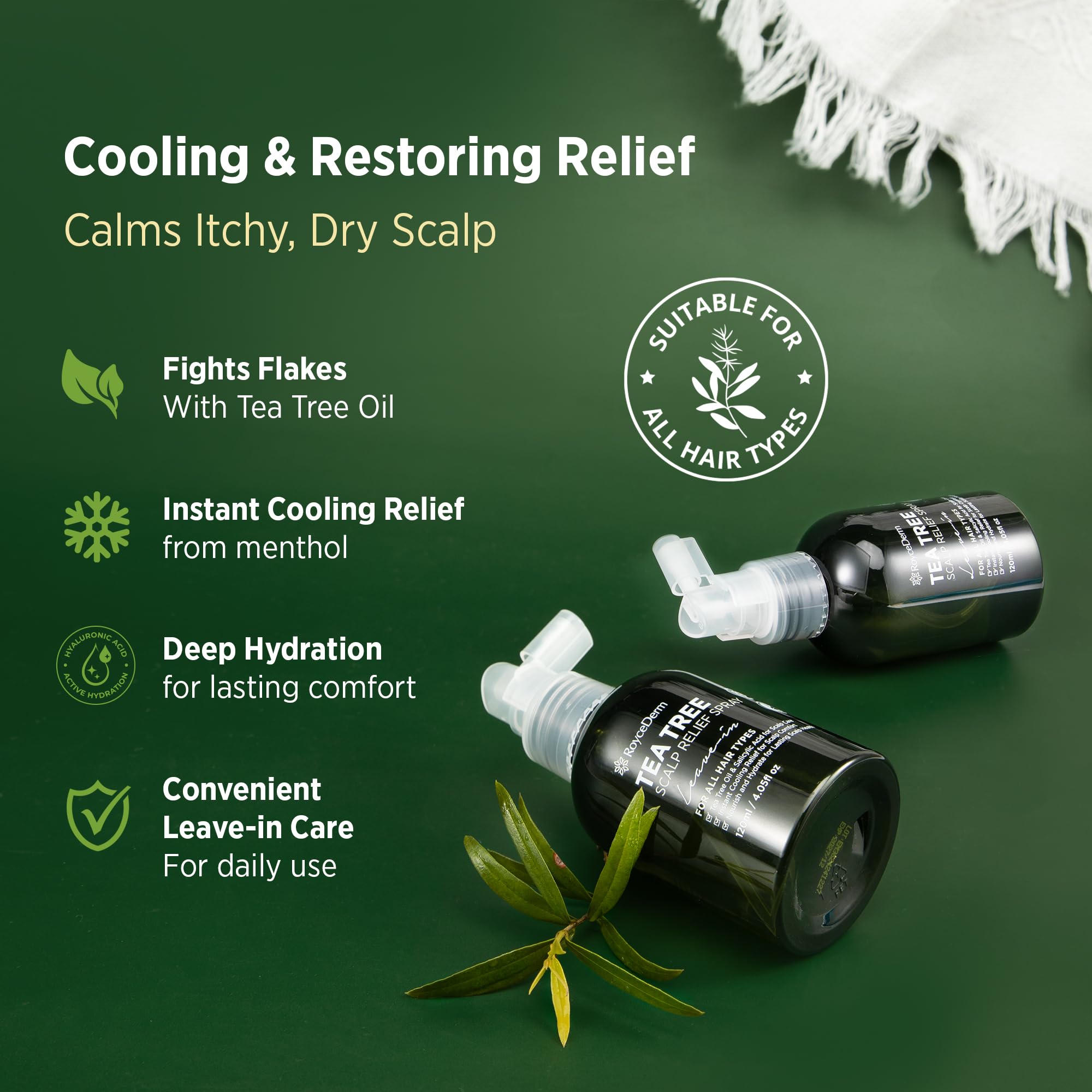 RoyceDerm close-up spray nozzle demonstrates precise targeted application