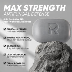Roycederm close-up soap texture with charcoal for deep cleansing