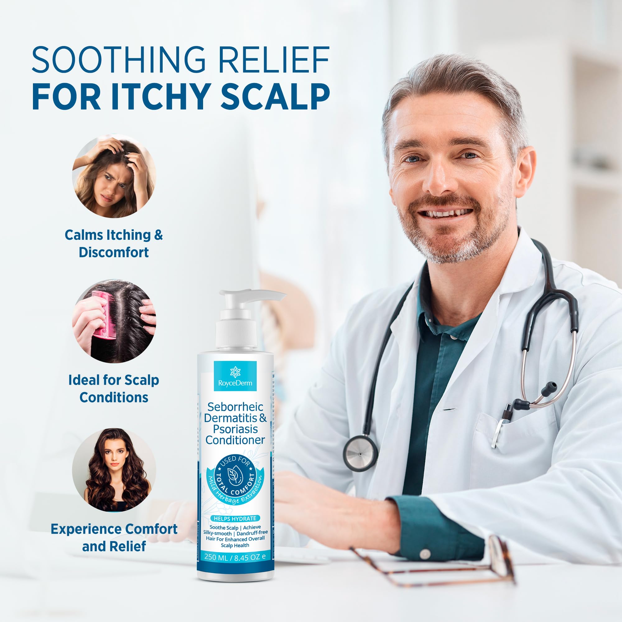 Roycederm conditioner on hand ready to apply for targeted moisturizing