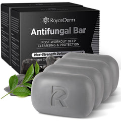 Roycederm front packaging showing four medicated antifungal bars for value and protection