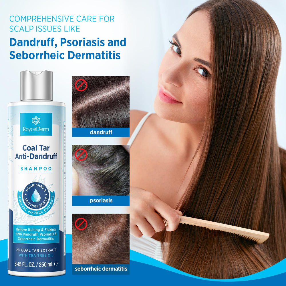 Model using RoyceDerm in shower demonstrating concentrated scalp coverage benefit