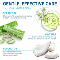 RoyceDerm ingredients closeup with tea tree and sulfur emphasizing active support