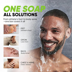 Roycederm bars placed on a shower shelf for convenient daily antifungal care