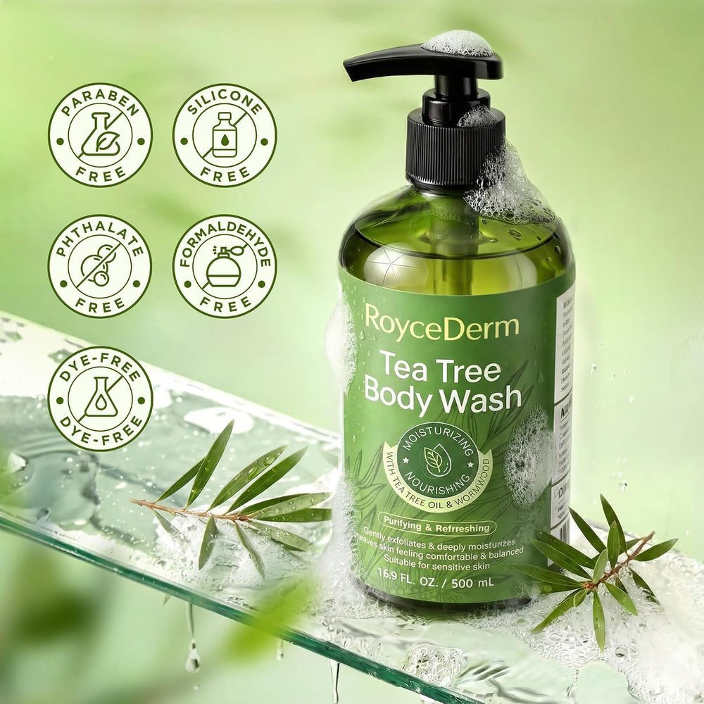 Roycederm bottle beside common items to show size and portability benefit