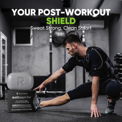 Roycederm lather in hand demonstrating foam for effective post-workout cleansing