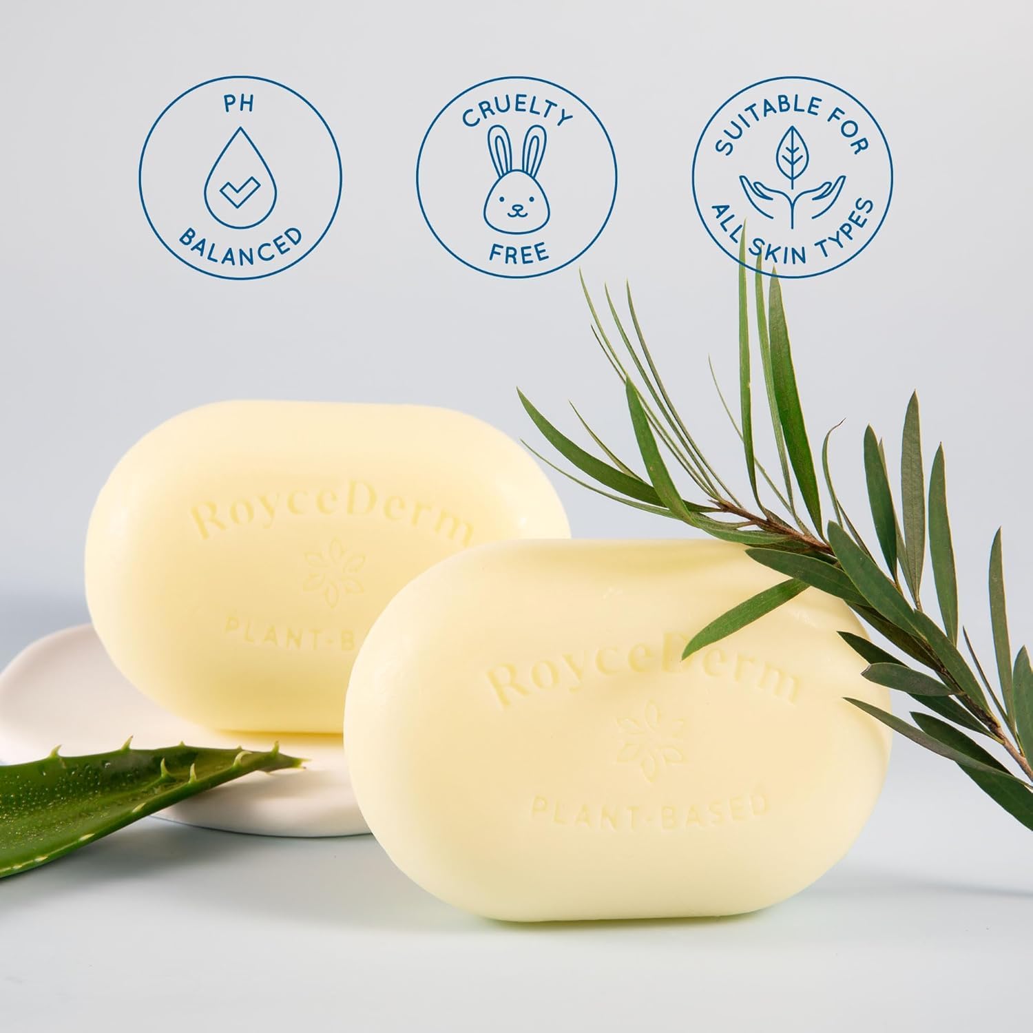 RoyceDerm soap beside Tinea Cream showing complementary routine benefits