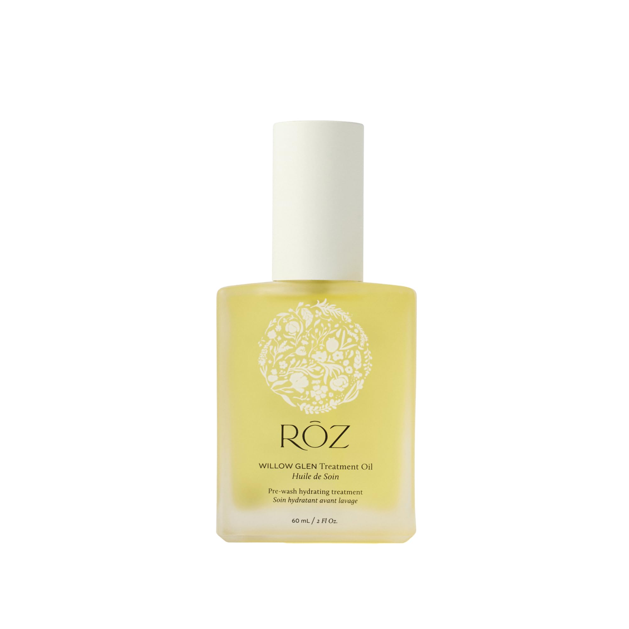RŌZ bottle front view showing label and compact travel size benefit