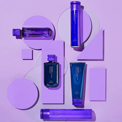 R+Co BLEU Highest on model styled hair showing voluminous, shiny finish and movement