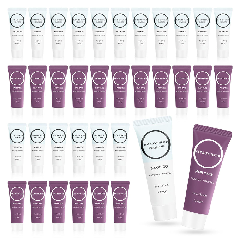 RSQAZQ front packaging of travel shampoo conditioner set, convenient for travel
