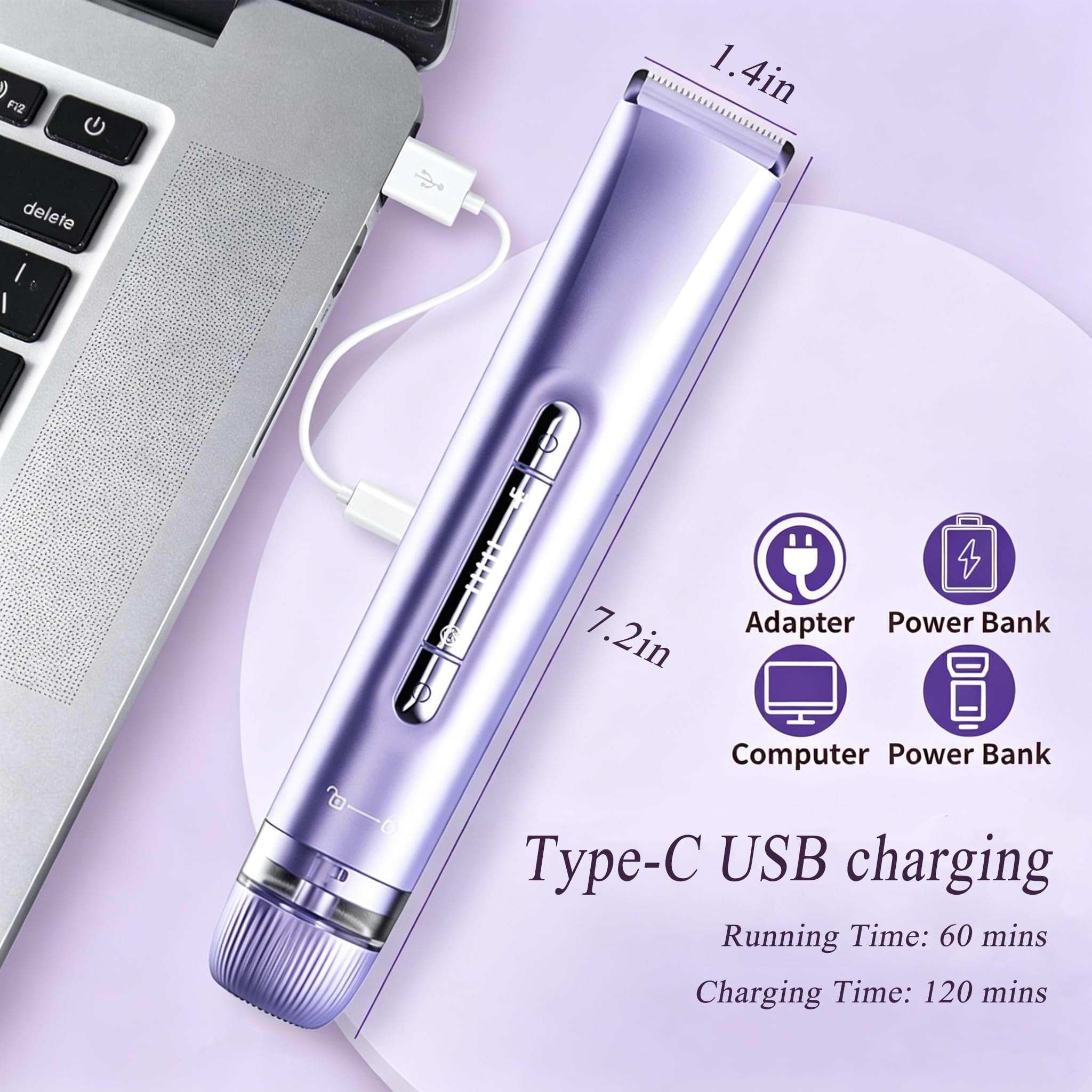 RtLvio open charging port showing rechargeable convenience benefit