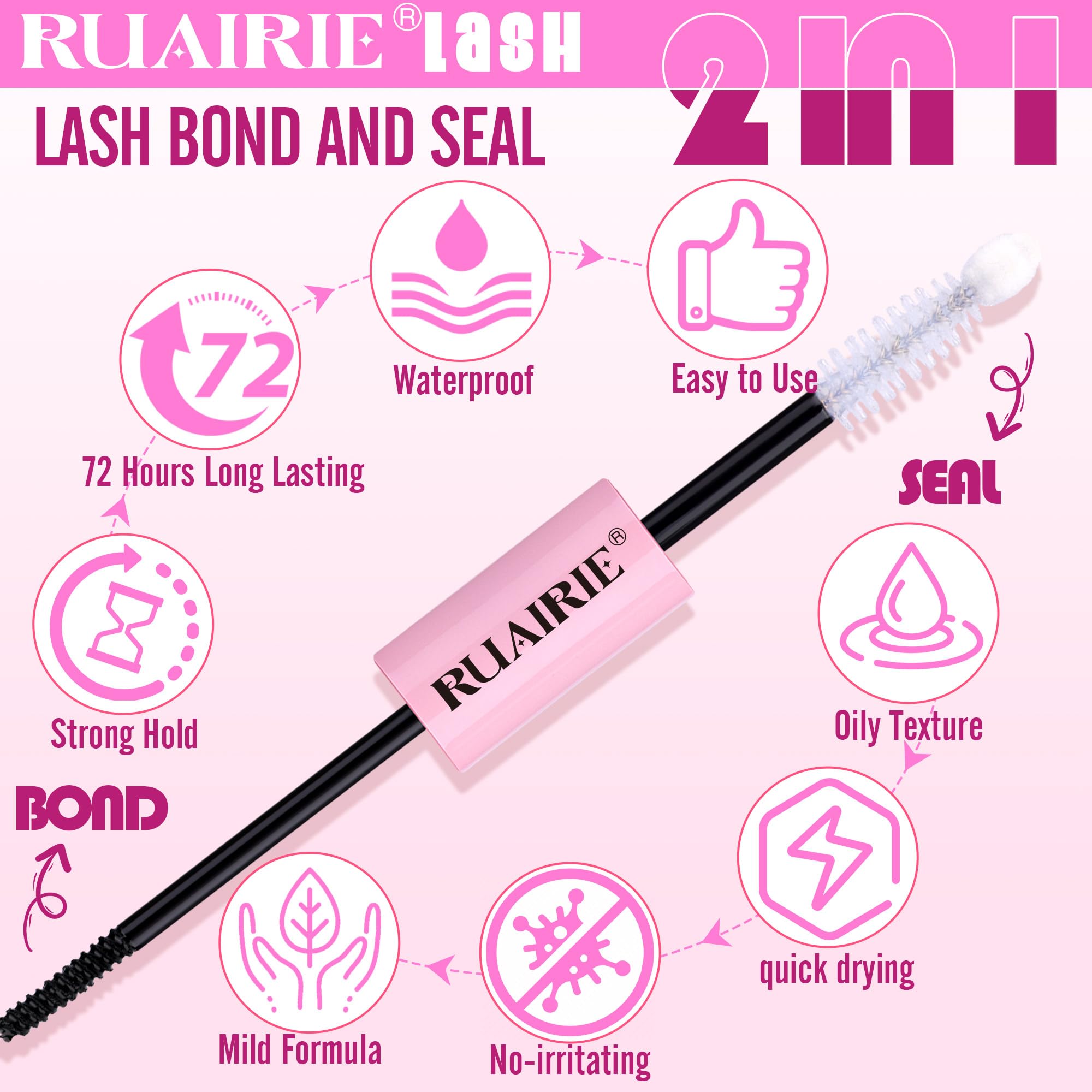 Ruairie clear seal cotton tip detail to protect and finish lashes gently
