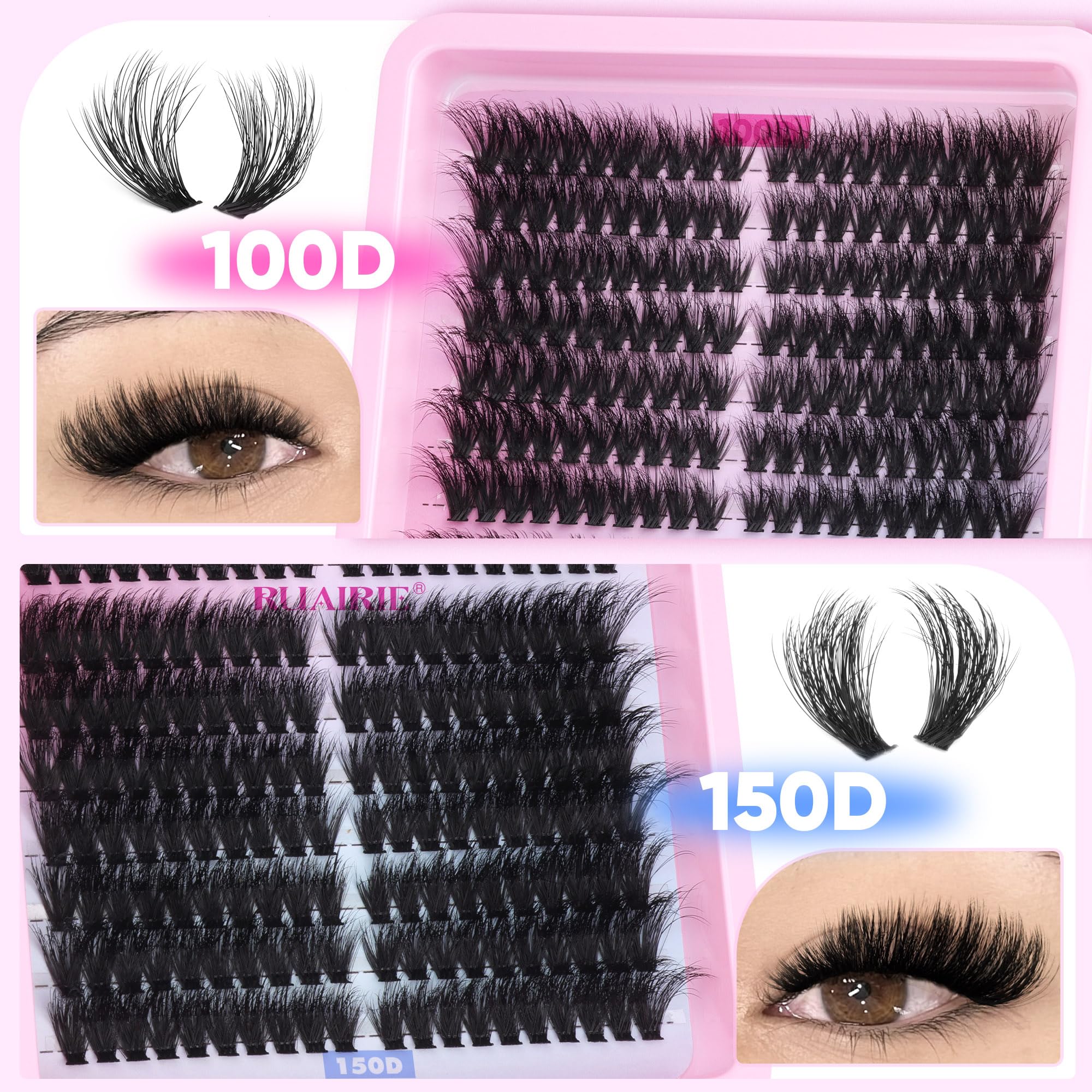 Ruairie close-up of lash cluster fibers showing soft texture benefit: natural feel