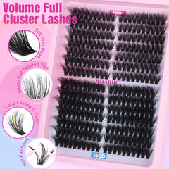 Ruairie eyelash clusters applied on model eye showing volume benefit: natural lift
